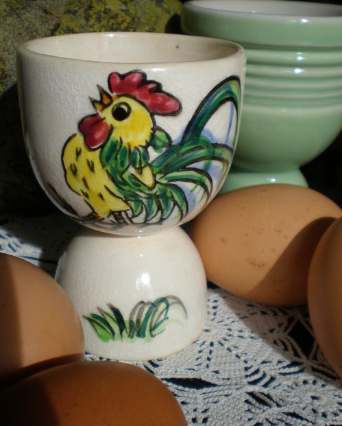 Vintage Rooster Egg Cup